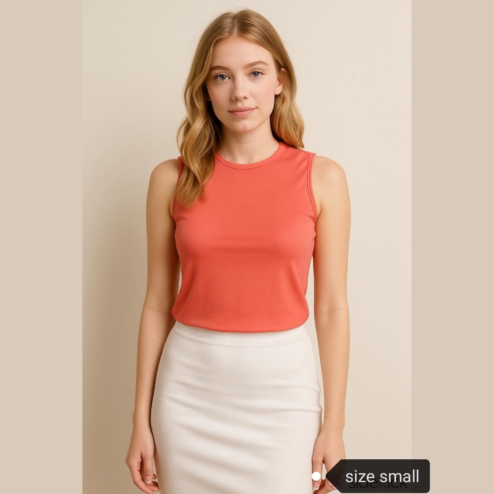 Coral sleeveless Tank Top Size 6 🆕